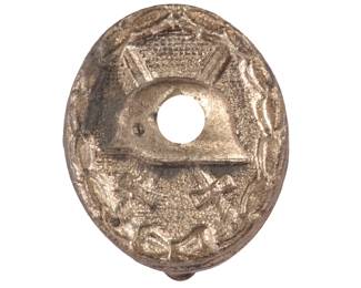 WWII German Tinnie - 1938 Tag der Wehrmacht Badge - Stahlhelm, & Swords - Frankfurt