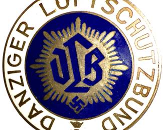 Pre-WWII Free City of Danzig Luftschutzbund Enameled Membership Pin