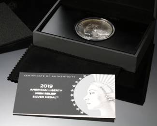 2019-P American Liberty High Relief 99.99% Silver Medal 2.5 Troy Ounce Philadelphia Mint 19DB