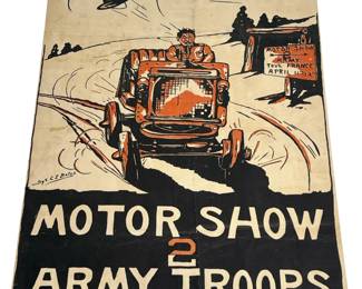 Original WWI AEF 2nd Army Motor Show Poster, Toul, France, April 1919, by Sgt. C.T. Bales