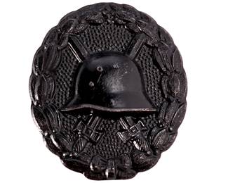 German Imperial WWI Wound Badge in Black - 1918 Verwundetenabzeichen - Stahlhelm & Swords