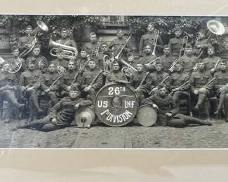 WWI US Army 1st Division 26th Infantry Regiment "Blue Spaders" Band Photo, Neuwied, Germany Occupation 1919