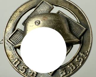 Third Reich NSD-Frontkämpferbund Stahlhelm Veterans Pin - Maker W.D.