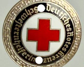 Third Reich Era German Red Cross (DRK) Enameled Nurse's Helper Badge - Schwesternhelferin
