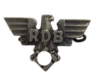 German Third Reich RDB Civil Servants League Membership Badge (Reichsbund der Deutschen Beamten)