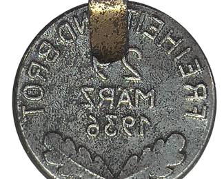 1936 German "Freiheit und Brot" Tinnie - Rhineland Referendum Day Badge
