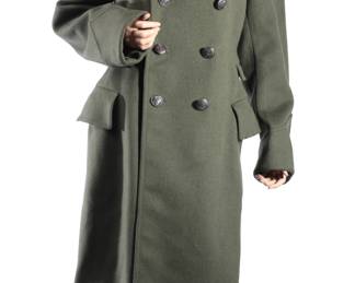 WWII US Marine Corp USMC Heavy Wool Overcoat Trench Coat Military Uniform