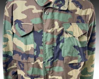 Vintage 1986 US Army M-65 Woodland Camo Field Jacket with Liner