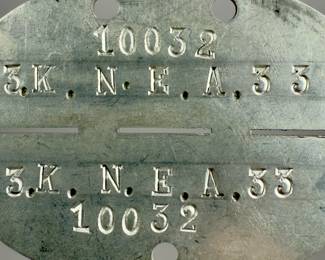 WWII German Army Signals ID Disc - Nachrichten-Ersatz-Abteilung 33 Dog Tag