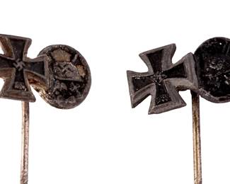 Lot of 2 -Era German NS-Reichskriegerbund 'Kyffhäuser' Veteran Stick Pins