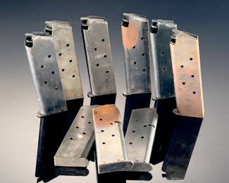 Lot of 9 Vintage 1911 45ACP 7 Round Magazines