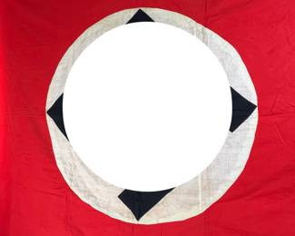 WWII German Party Banner - Large Original Third Reich Flag - Multi-Piece Construction - Approx. 54"x95"