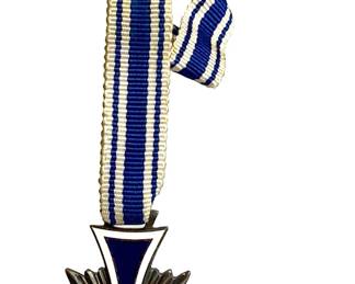 WWII Era Third Reich Honour Cross of the German Mother in Silver - 2nd Class Mutterkreuz with Full Ribbon