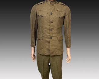 Documented WWI US Army M1917 Uniform - Pte. David L. Carter, 36th "Arrowhead" Div. - Wounded, 18 Mos Overseas