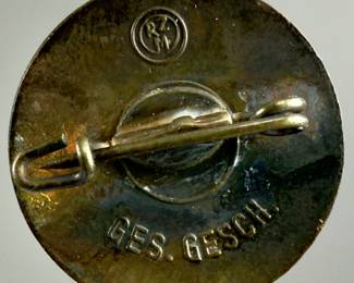 Original German Third Reich Era 1933 Adolf Hitler Supporter Pin Badge - RZM & Ges. Gesch. Marked