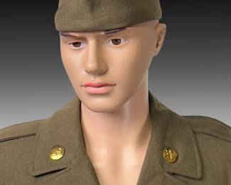 WWII U.S. Army Ike Jacket M1944 First Army Technician Fourth Grade Uniform with Medals and Patches Military Uniform