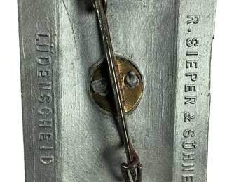 1938 German SA-Gruppe Nordsee Tinnie - Sportwettkämpfe Badge by R. Sieper & Söhne