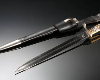 WWII German Police Dress Bayonet by Alexander Coppel with Unit Markings