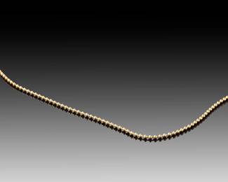 14k Gold Ball Chain Necklace 16in Long Italy