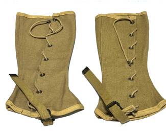 WWII USMC M-1938 Leggings Gaiters - Dated 1942, Philadelphia Depot