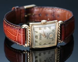 Vintage 1951 Gruen Curvex "Captain" Watch, Art Deco, 10K Gold Filled, Wadsworth Case, Cal. 440
