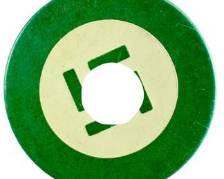 WWII Era German Third Reich NSDAP Party Poker Chip / Green Bakelite Game Token (Spielmarke) w/