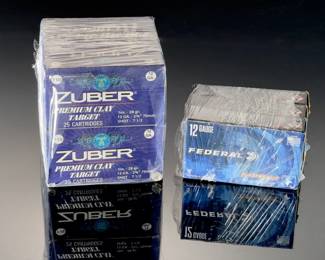 Lot of 4 Boxes 12ga Shotgun Ammunition 86 rounds Zuber Premium Clay Target Federal Power Shok Ammo