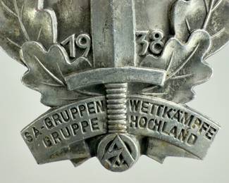 1938 German SA-Gruppe Hochland Tinnie - Group Competitions Badge RZM M9/3