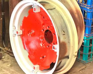 Farmall Tractor Wheel Rim – Restored Red & White IH Tractor Part