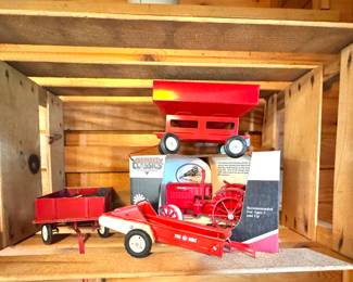Vintage Toy Farm Implements – Scale Model Tractor, Wagons, and Accessories