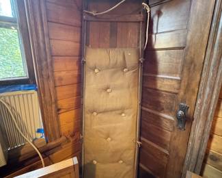 Vintage Wooden Toboggan Sled – Winter Sports Collectible with Padded Seat