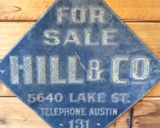 Antique Hill & Co. Real Estate Metal Sign – For Sale Lake St. Chicago