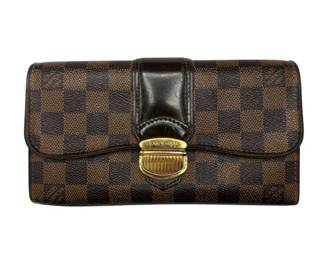 Louis Vuitton Portefeuille Sistina Damier Ebene Long Wallet