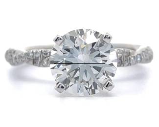 NEW! 2.95 Carat Diamond Pavé Infinity Engagement Ring in 14k White Gold
