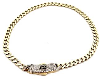 Pavé Lock Monaco Chain Edge Miami Cuban Bracelet in Yellow Gold