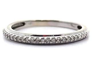 0.10 Carat Natural Diamond Slim Ring in White Gold