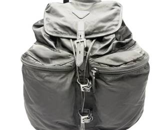 Prada Black Tessuto Nylon Backpack with Leather Trim