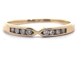 Slim 0.25 Carat Natural Diamond Pinched Channel Ring in Yellow Gold