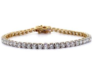 7 Carat Diamond Tennis Bracelet in 14k Yellow Gold