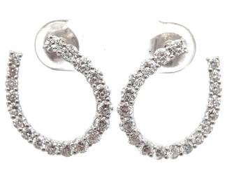 NEW! 1.76 Carat Diamond Oblong U-Shape Hoop Earrings