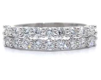 NEW! 1.10 Carat Pavé Diamond Double Row Ring