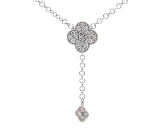 Diamond Four-Petal Flower Y-Necklace