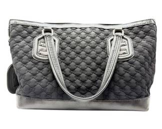 Gucci Black GG Matelassé Nylon Tote with Leather Trim