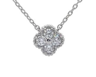 NEW! 0.25 Carat Diamond Four-Petal Flower Pendant Necklace