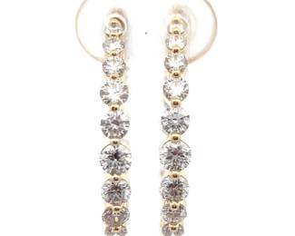 NEW! 2 Carat Diamond Inside-Out Hoop Earrings in 14k Yellow Gold
