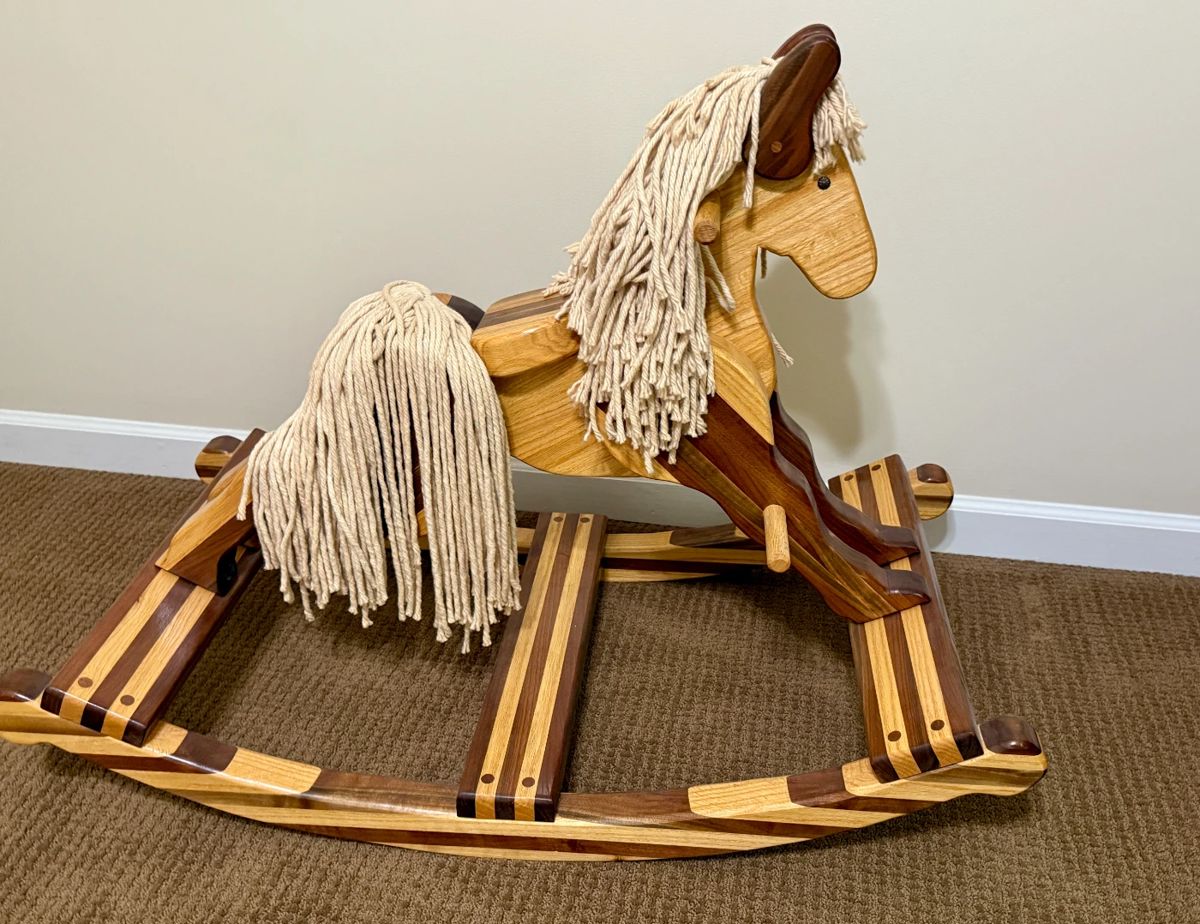 Handmade rocking horse by Tennessee wood crafter
