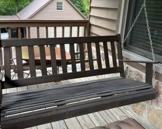 Wood Hanging Porch Swing