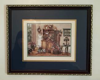 Matted and Framed Art - Country Cottage Interior Scene