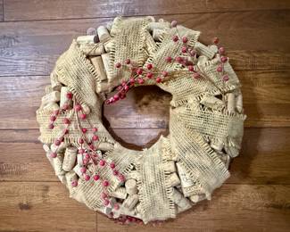 Cork and Burlap Wreath 
