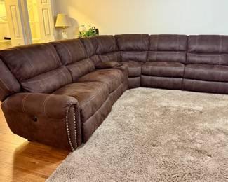 Brown Sectional with Recliner